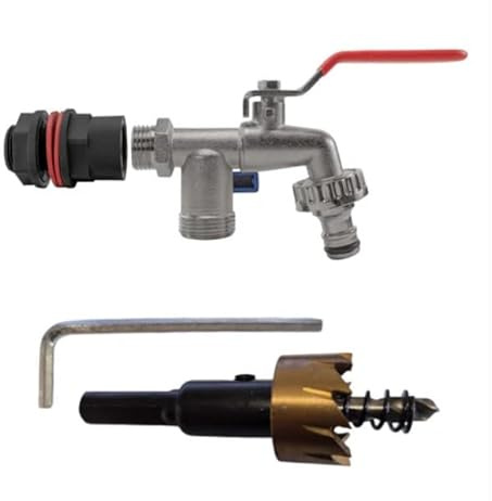AP Supplies Water Butt Kit 1/2in, Brass Tap, Drill Bit