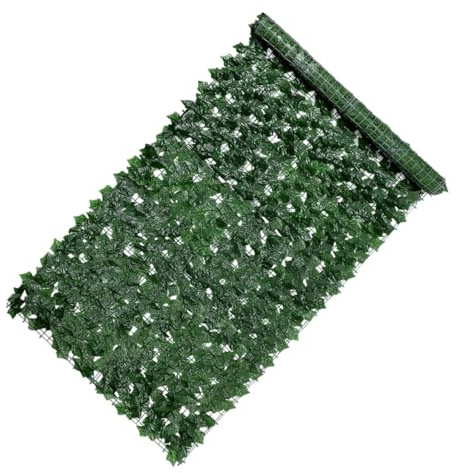 VICASKY Treillis Artificiel à Feuilles Réalistes pour Jardin et Balcon, Panneau de Clôture 0,5 X 3 M en Tissu Foncé, Décoration Végétale Extérieure Résistante aux UV, Écran