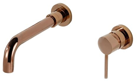 HLTYGWX Basin Mixer Tap Bathroom Sink Taps Brass Tap Wall Mounted Bathroom Sink Single Lever Rose Gold Lavatory Sink Faucet