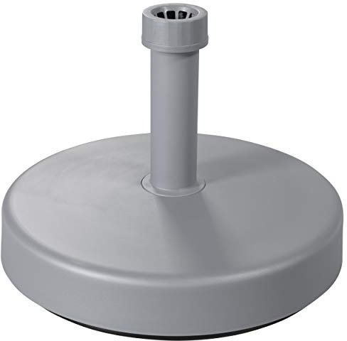Doppler Leichter Füllsockel 25 l – Für Sonnenschirme bis ca. 200 cm – Mit Sand und Wasser befüllbar – Silber