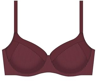 Dorina Bügel-BH Carmen – Leicht Gepolstert, Vorgeformte Cups, Verstellbare Träger, Burnout-Streifen-Microfaser, Rot