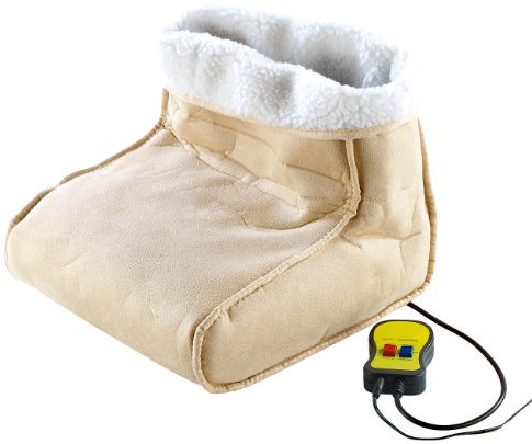 PEARL Salud y cuidado personal - Calzado térmico eléctrico: Calentador de pies acogedor 2 en 1 con función de vibración y control remoto (Zapato calentamiento, Eléctrico Calentadores pies)