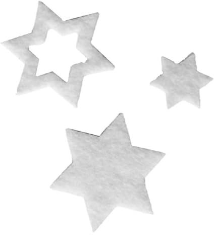 Textil-deko Stern, Felt Star. 2 - 4 cm, Weiß. Hochzeit, Hängend. Filz (100% Polypropylen). 5 gr, ca. 25-45 Teile.