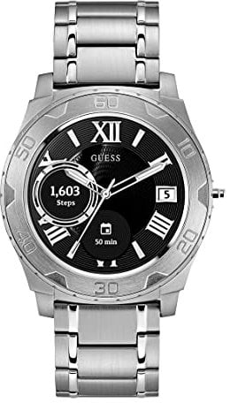 GUESS Ace Mens Touch AMOLED Silver Smart Watch – Watches Intelligent (AMOLED, Touchscreen, 24 H, Silver)