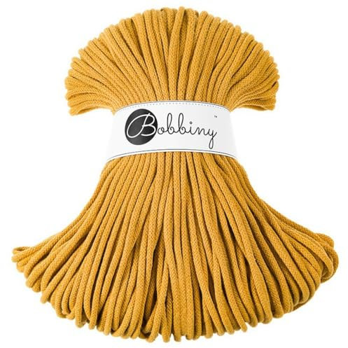 Bobbiny Makramee-Flechtkordel, 5 mm, 100 m, Senffarbe (Mustard)