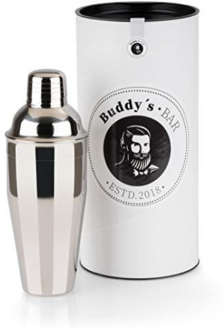 Buddy's Bar - Coctelera de bar „Clásico“, coctelera de 700ml de acero inoxidable de brillante, apta para alimentos, coctelera elegante, caja de regalo inclusiva, apta para lavavajillas