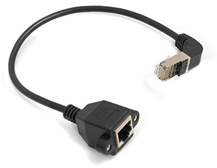 System-S Ethernet Kabel Netzwerkabel RJ45 Abwärtswinkel auf RJ45 Buchse Panel Mount 8p8c FTP STP Utp Cat 5e 29cm