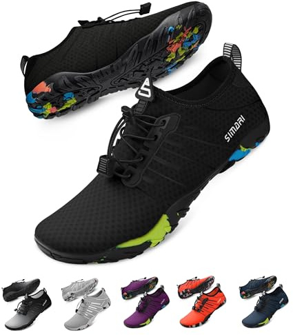 SIMARI Water Shoes for Women Men - Barefoot Quick-Dry Aqua Socks | Lightweight Swim Shoes for Surfing, Swimming, Beach Sports, Kayaking, Diving | Non-Slip Design