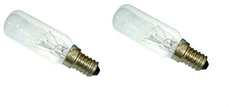 Find A Spare 2 Pack Universal 40W E14 Cooker Hood Oven Appliance Lamp Bulb, Clear 220V - 240V, T25