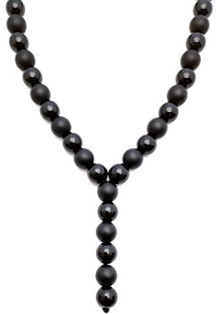Rosenkranz Halskette aus Onyx – 10 mm matt & glänzend – Handgemachte Gebetskette aus Naturstein – Unisex Schmuck für Herren & Damen – Geschenkidee