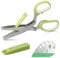 Luxiv Herb Scissors Herb Stripper Set, Stainless Steel Herb Cutter Tools 5-Blades Scissors with Herb Stripping Tool, Safe Cover, Cleaning Comb Multi-Blade Herb Shears 2 in 1 Herb Tools Kits (Green)