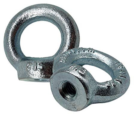 DOJA Industrial | Anilla de Elevacion Hembra M6 | PACK 5 | Tuercas de Acero Galvanizado para Levantar Pesos | Anillas para Tornillos Cancamos de Uso Doméstico o Industrial | Para pared, Suelo Techo
