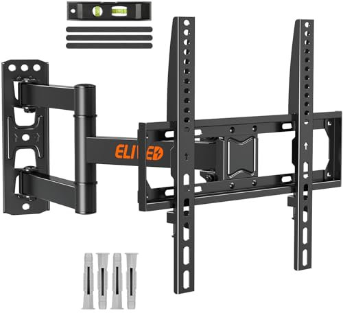 ELIVED Tilt and Swivel TV Bracket for Most 26-60 Inch LCD, LED, OLED Flat or Curved TVs with Max. VESA 400x400mm up to 35KG, Corner TV Wall Bracket EV011