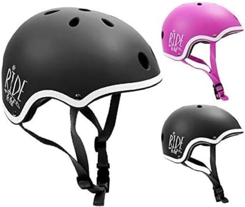 SMJ Kinder Fahrradhelm | Verstellbare Größe | Kinderhelm Sturzhelm für Rollschuhe Inline Skates Fahrrad | Kinderfahrradhelm für Jungs und Mädchen (Schwarz, XS (51-53 cm))