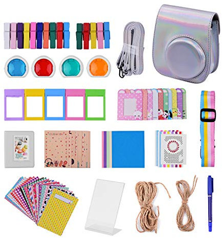 Andoer 12-in-1 Instant Camera Accessories Bundle Kit Compatible with Fujifilm Instax Mini 11 Including Camera Bag/Camera Strap/Photo Album/Photo Clips/Photo Frame/Hanging String/Stickers/Pen/Filters