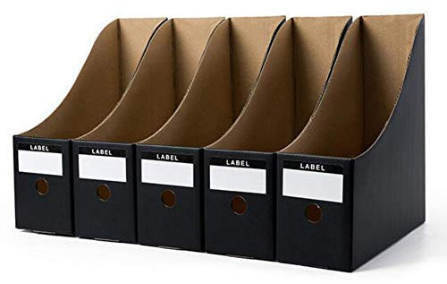 YJZQ 5 Stück Stehsammler Papier Stehordner Datei Organizer Pappe Zeitschriftenhalter Aktenhalter Zeitgemäßes Design Schreibtisch Speicherorganisator Archivsammler für Büro und Zuhause