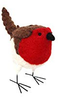 Gisela Graham Felt Christmas Ornament 9cm - Robin