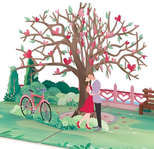 papercrush® Pop-Up Karte Liebe „Verliebtes Paar“ - 3D Hochzeitskarte oder Geburtstagskarte für Freundin oder Freund, Liebeskarte zum Hochzeitstag, Jahrestag oder zur Verlobung (Ich Liebe Dich)