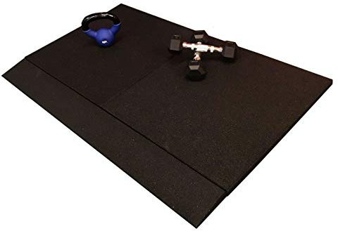 FXR Sports Heavy Duty Commercial Black Rubber Gym Floor Tiles 50cm x 50cm x 20mm (4 Tiles)