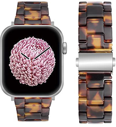 SEURE Kompatibel mit Apple Watch Armband 42mm 44mm 45mm 46mm 49mm Damen Herren Resin Harz Ersatzarmband Leicht Ersatz für Apple Watch Ultra/Ultra 2,Series 10 9 8 7 6 SE 5 4 3 2 1 hellbraun