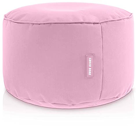 Green Bean Sitzsack-Hocker 25x45cm mit EPS-Perlen Füllung - Fußhocker Fußkissen Sitz-Pouf für Sitzsäcke - Bodenkissen für Kinder und Erwachsene - Fußablage Sitzkissen Sitzhocker Rosa