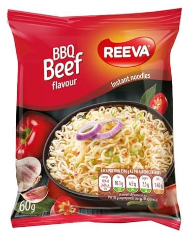 BBQ BEEF Flavour instant noodles Reeva 10 pack
