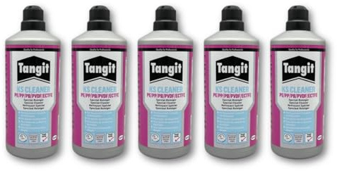 Tangit KS Cleaner Spezialreiniger flüssig – 5 x 1 Liter – für Kunststoff-Schweißverbindungen – PE, PP, PB, PVC, PVDF, ECTFE – rückstandsfrei, fettlösend – ideal für Rohrreinigung & Vorbehandlung