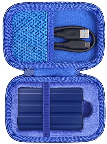 co2CREA Dur Étui de Voyage Rigide Housse Cas pour Samsung T7 Shield Disque SSD Externe Portable(boîte Seule)(pour T7 Shield, Bleu)