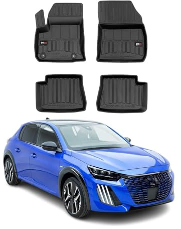 OMAC Fußmatten für Peugeot e-208 2019-2026 TPE 4tlg | Premium, Automatten, Gummimatten, Allwetter, fahrzeugspezifisches Produkt, 3D-Passform, Antirutsch, wasserdicht