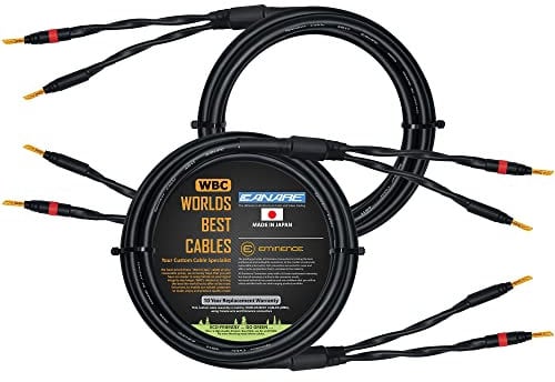 WORLDS BEST CABLES 1 Meter - Canare 4S11 – Audiophile Grade - HiFi Star-Quad Speaker Cable Pair with Eminence Gold Banana Connectors
