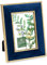 Isaac Jacobs Bilderrahmen aus Samt, 10.2x15.2 cm, Marineblau, mit metallischem goldfarbenem Doppelrand, Fotorahmen, horizontal und vertikal, für Zuhause und Büro (10.2x15.2 cm, Marineblau mit Gold)