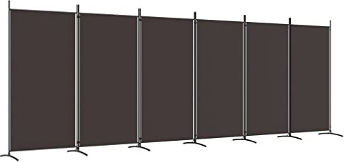 vidaXL Paravent 6-TLG. Raumtrenner Raumteiler Trennwand Umkleide Sichtschutz Spanische Wand Wohnzimmer Schlafzimmer Braun 520x180cm Stoff