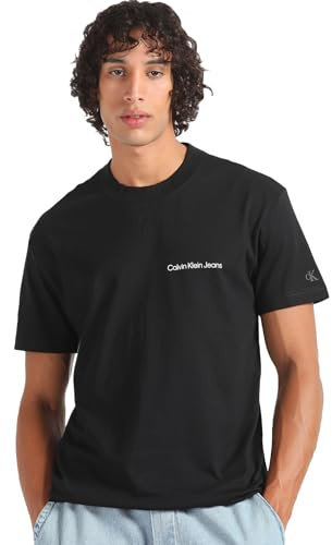 Calvin Klein Jeans Herren T-Shirt Kurzarm Institutional Tee Rundhalsausschnitt, Schwarz (Ck Black), S