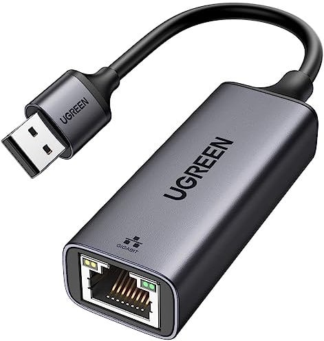 UGREEN Adaptateur USB vers Ethernet Gigabit 1000Mbps RJ45 Réseau Compatible avec Switch Mi Box S 4 3 MacBook Pro Air Plug Play sous Windows 11 10 8,1 8 MacOS Android (Noir)