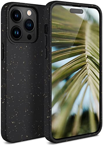 ONEFLOW Sama Sama Case kompatibel mit Apple iPhone 14 Pro Max – Nachhaltige Handyhülle aus Pflanzenfasern, Hülle biologisch abbaubar ohne Plastik, vegan und umweltfreundlich – Schwarz