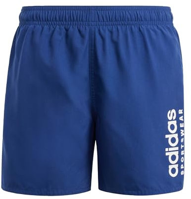 adidas Jungen Sportswear Essentials Logo CLX Swim Shorts Kids Badeanzug, Dark Blue/White, 9-10 Years