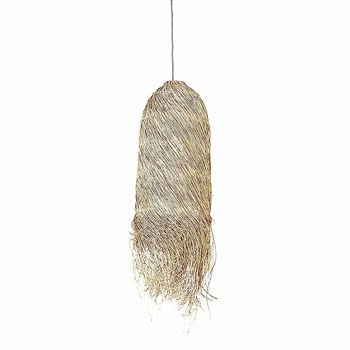 LOBERON Lampenschirm Shereena, aus Naturmaterialien, von Hand geflochten, faszinierender Eyecatcher, Wohn-Accessoire, Eisen, Pandan-Palme, braun