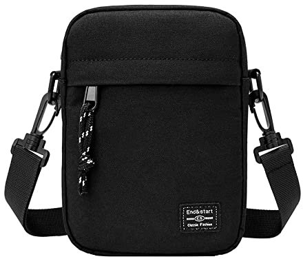 Casecret Umhängetasche Herren Klein Herrentasche Handytasche zum Umhängen mit Geldbörse Sling Tasche Handy Schultertasche Crossbody Bag Wasserdicht Brusttasche für iPhone Samsung Bis zu 8.5 Schwarz