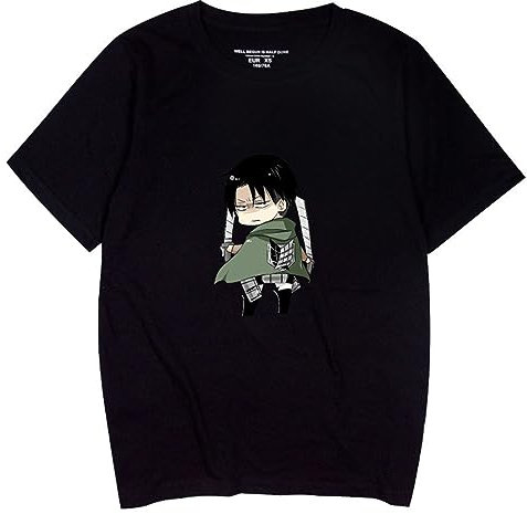 westtrend Attack on Titan Bedrucktes T-Shirt Unisex Casual Loose Sommer Bottoming Shirt Anime Levi Ackerman Cosplay Kostüm