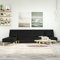 Hommdiy Sofas & Couches Schlafsofa in L-Form Schwarz 255x140x70 cm Stoff
