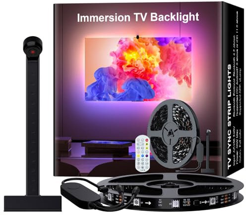 MIWATT TV LED luci 3.8M cambiando sincrono con TV immagine TV retroilluminazione TV con sensore AR musica sincronizzazione App RGB controllo striscia LED intelligente per TV PC 32-50 pollici