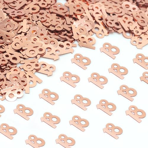 30g Rose Gold 18th Birthday Confetti Foil Metallic Glitz Table Scatter Sprinkles Age Bday Party Decorations