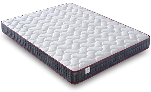 NATURELITS Wendbare Matratze für Doppelbett, 160 x 200 cm, hoher Komfort, hypoallergen, milbendicht und atmungsaktiv, viskoelastisch, mittlere Härte, Modell Moon Höhe 20 cm