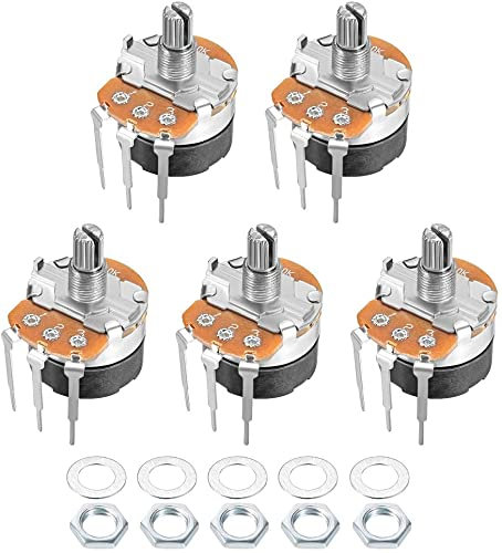 XYWHPGV WH138 Potentiometer mit Schalter 50K Ohm Variable Widerstände Single Turn Rotary Carbon Film Taper 5pcs(9d8fd de982 e54dc 198fd 52b5f 02db5