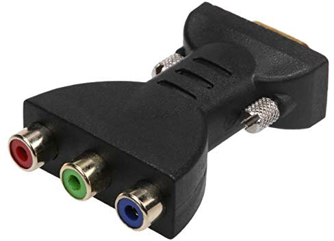 tassieroon 3RCA RGB Female to HD 15-Pin VGA Style Component Video Jack Adapter Conventer