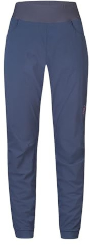 Rafiki FEMIO - Pantalones de escalada para mujer, cómodos y elásticos, para escalada y ocio, transpirables y resistentes, azul, M