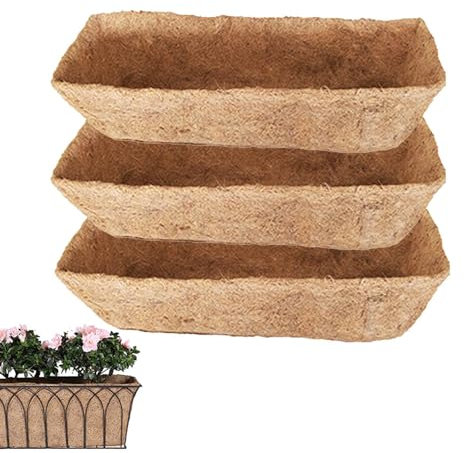 Alfombrillas de coco para macetas, forros de fibra de coco de repuesto para canasta, forro de fibra de coco natural para maceta de flores