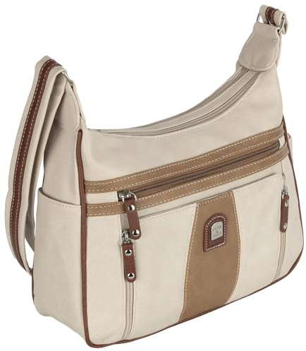 EAAKIE Damen Tasche, Schultertasche, Handtasche, Umhängetasche mit Leder Optik und vielen Fächern