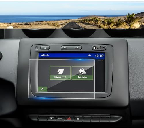 Coleya Navigation Screen Protector Compatible with Dacia Duster 2018-2021, Dacia Duster Tempered Glass Screen Protector, 9H Anti-Scratch GPS Screen Protector (7 Inches)
