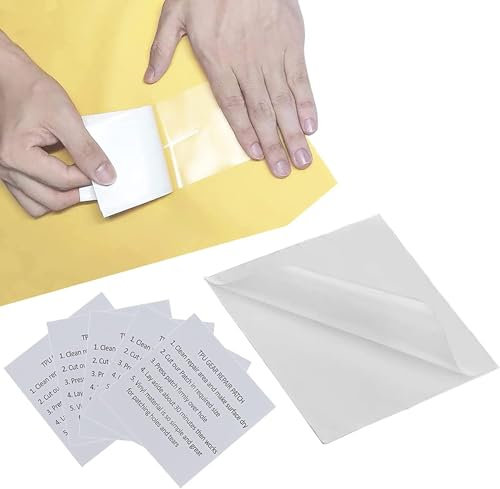 10Pcs Tent Repair Kit, Paddling Pool Repair Kit,Tent Repair Tape,Air Bed Repair Patches - Clear Waterproof Puncture Repair Tape for Awnings, inflatable Swimming Pools, Gazebo (7 X 7 Cm)